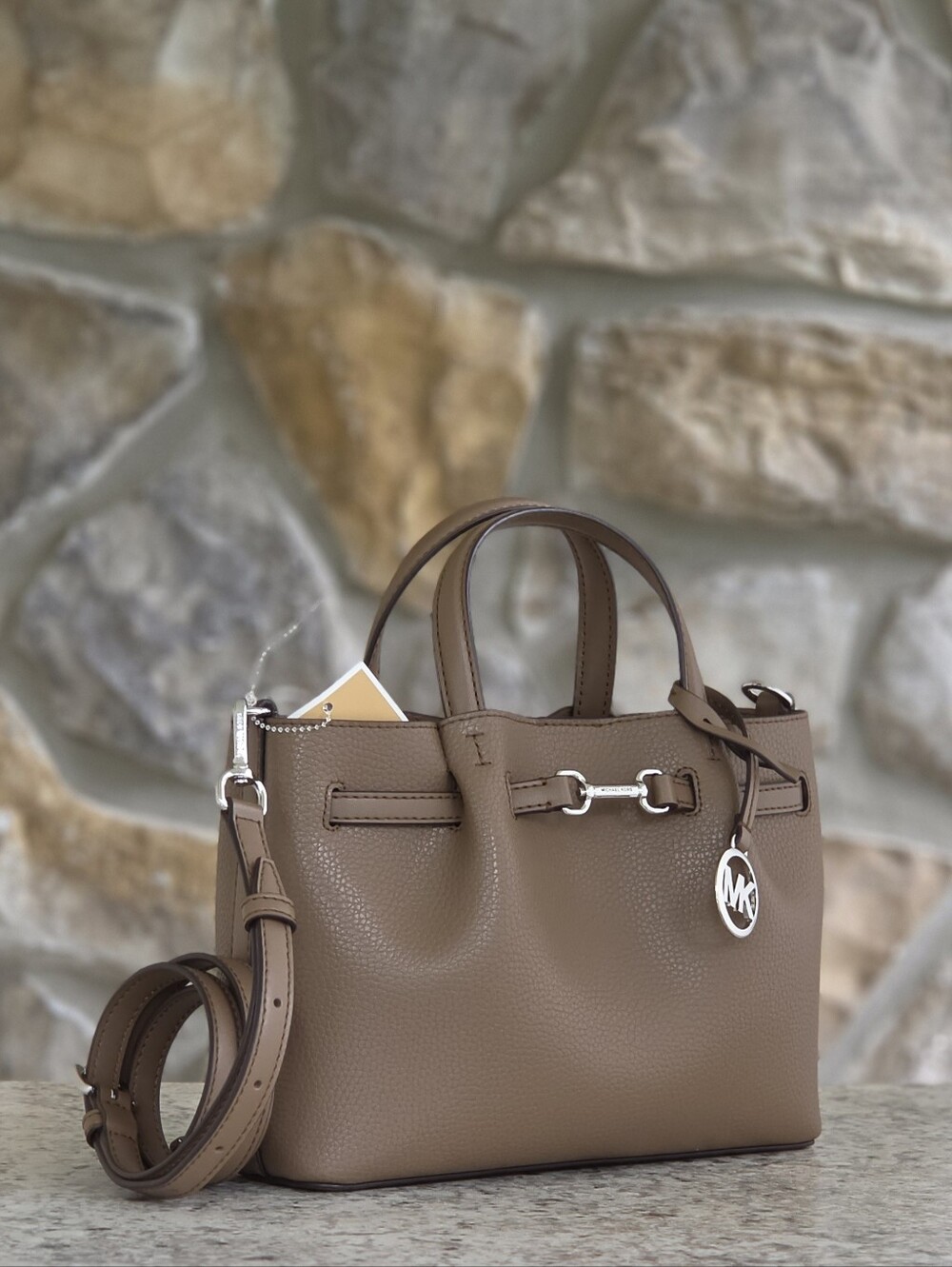 Michael Kors Carson Small Brown Crossbody Satchel